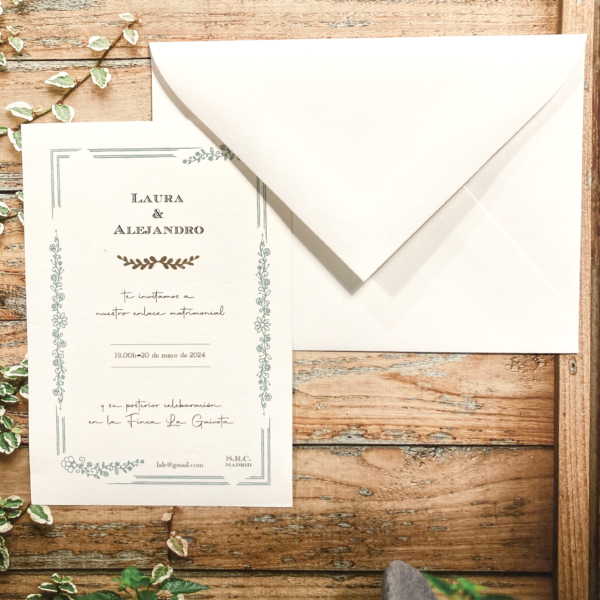 Invitación de boda espiga